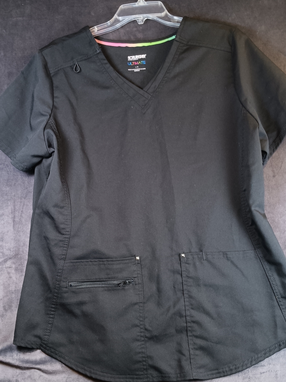 Scrubstar Ultimate Black V-Neck Scrub Top